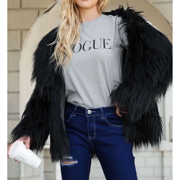 MBM Unlimited Jackets & Blazers - Black Solid Fluffy Faux Fur Winter Coat